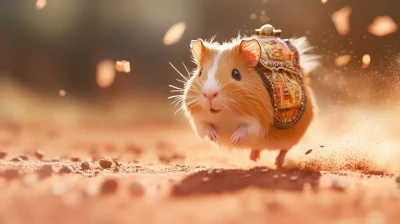 Guinea Pig in Traditional Saddle