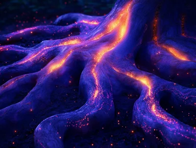 Glowing Tree Roots