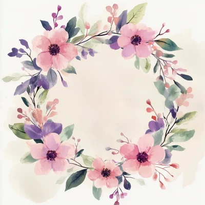 Floral Watercolor Wreath