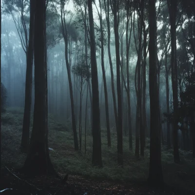 Foggy Eucalyptus Forest