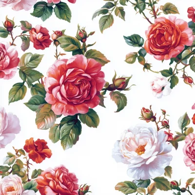 Baroque Romantic Roses Pattern