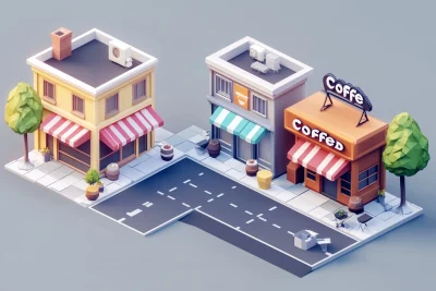 Isometric Coffee Shop Icons