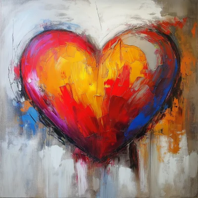 Abstract Heart Painting