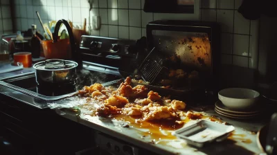 Chaotic Kitchen Scene