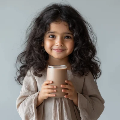 Girl Enjoying Chocolate Milk