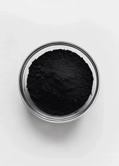 Charcoal Powder in Petri Dish