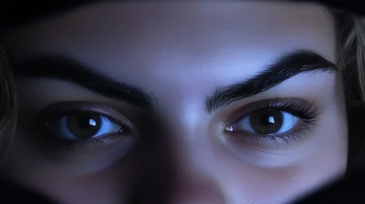 Cinematic Close-Up of Brown Eyes