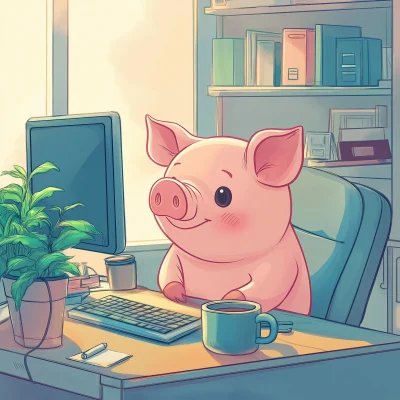 Cozy Pig Mascot