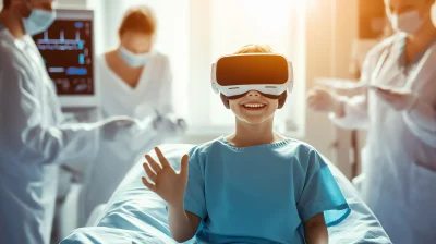 Kid with VR Headset in Hospital