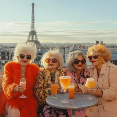 Stylish Grandmothers on Rooftop