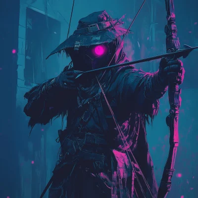 Medieval Archer with Cyberpunk Twist