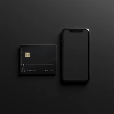 Minimalistic Black Card and iPhone