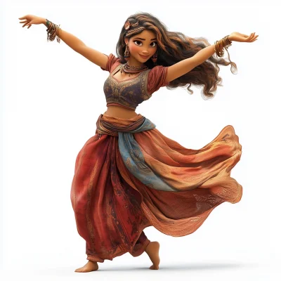 Dancing Arab Girl in Pixar Style