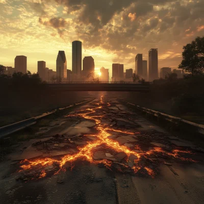 Apocalyptic Houston Skyline