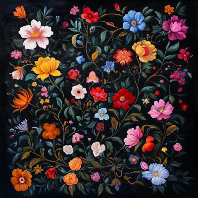 Bold Baroque Floral Scene