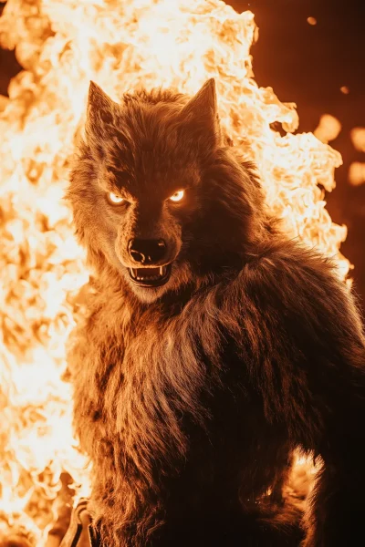 Realistic Fire Werewolf