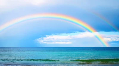 Rainbow Over Ocean