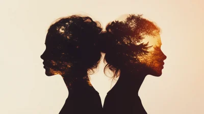 Silhouette of Two Women