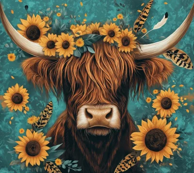 Boho Highland Cow