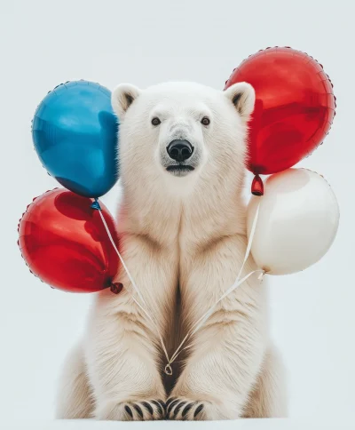 Polar Bear with Balloons