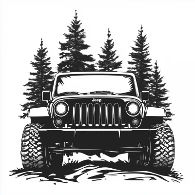 Jeep Grill Logo Illustration