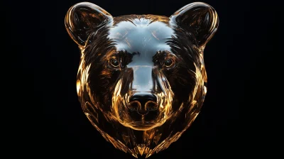 3D Glass Bear Head