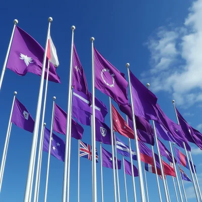 Fluttering Purple Flags