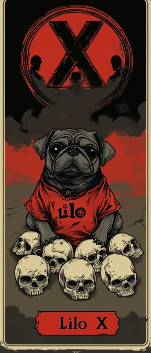 Evil Pug Tarot Card