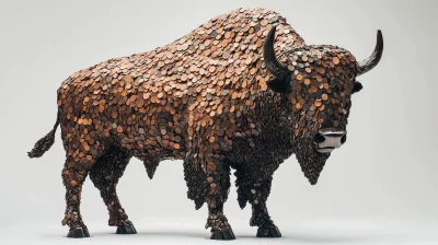 Bison Made of Pennies