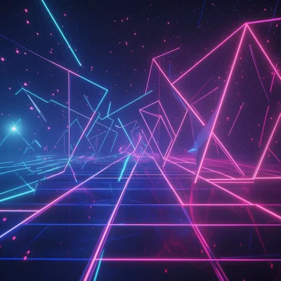 Neon Perspective Grid