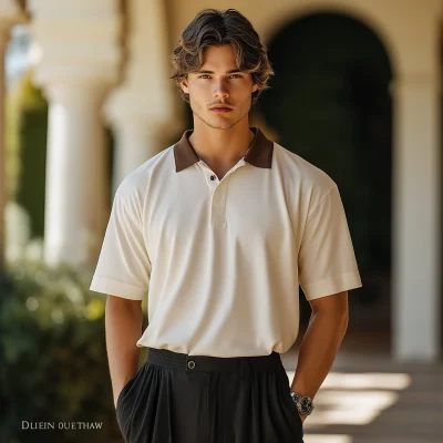 Young Man on Tennis Court