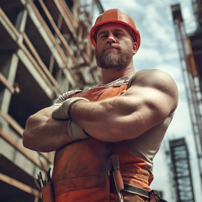 Strong Construction Worker Portrait