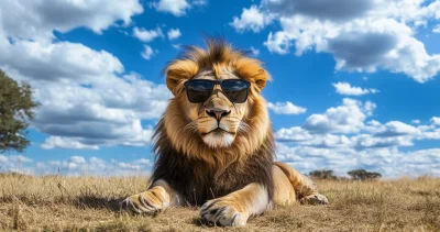 Majestic Lion in Sunglasses