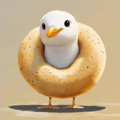 Kawaii Bagel Seagull