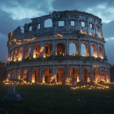 Futuristic Colosseum Ruins