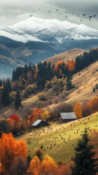 Autumn Village Landscape