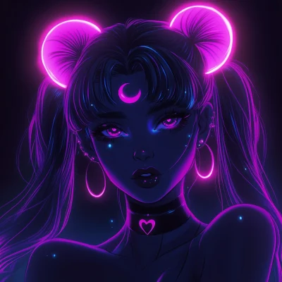 Black Neon Sailor Moon