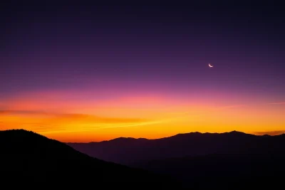 Mountain Silhouette at Sunset