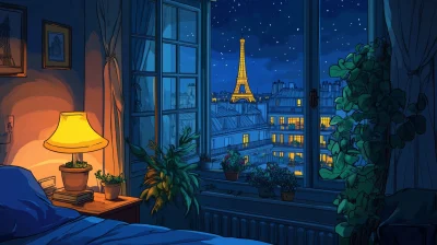 Cozy Bedroom at Night