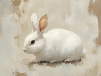 Serene White Rabbit