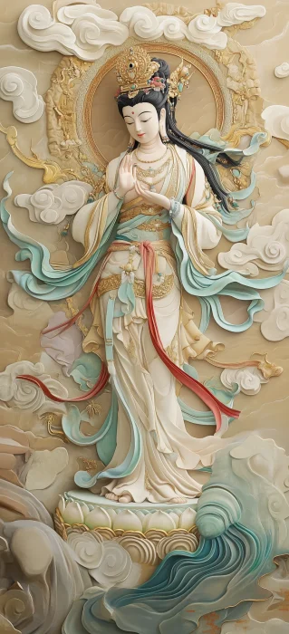 Dancing Apsaras in the Clouds