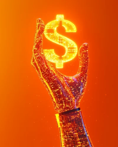 AI Hand Holding Dollar Sign