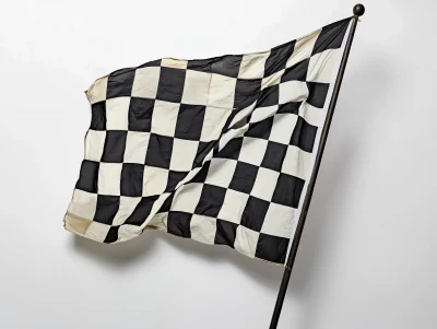 Checkered Flag on White Background