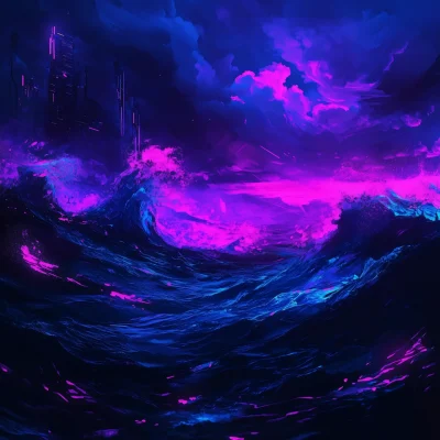 Neon Ocean Waves