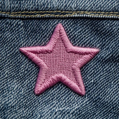 Pink Star Patch on Jeans