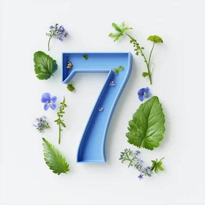 Stylish Number 7 with Nature