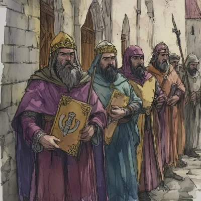 Medieval Bankers Illustration