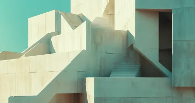 Architectural Monument in Teal Light