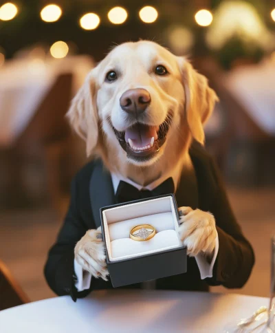 Engaged by the Golden Retriever