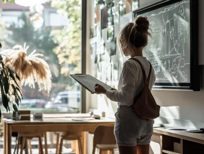 Young Teacher in a Modern Classroom